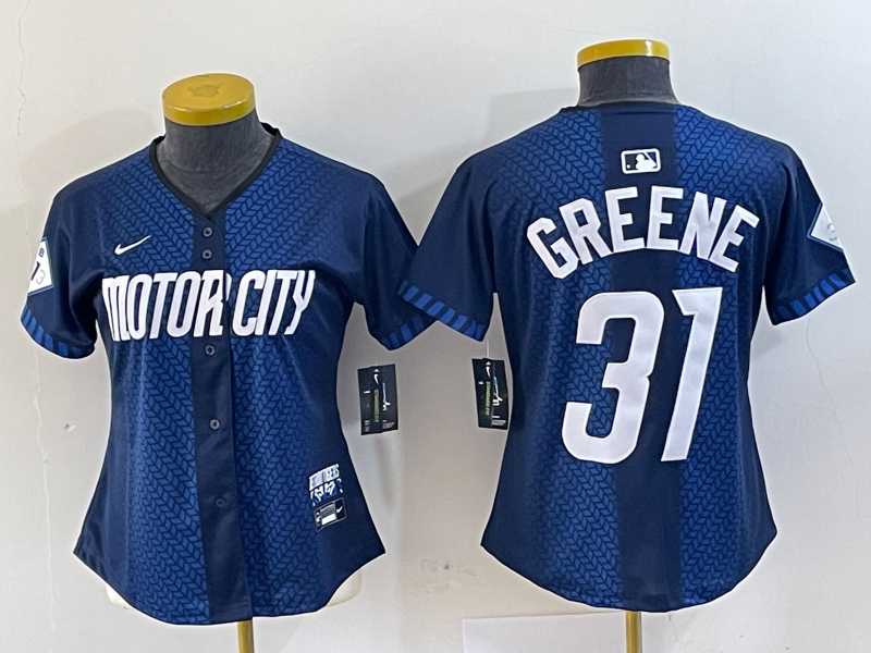 Women%27s Detroit Tigers #31 Riley Greene 2024 Navy City Connect Cool Base Limited Stitched Jersey